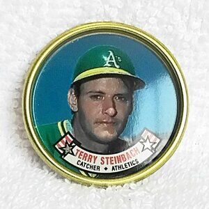 3/$20 Vintage & Mint 1988 Topps MLB Terry Steinbach 1 1/2" Metal Coin 28/60!!